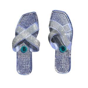 Nicole Miller Transparent Clear Rhinestone Sandals 8 New